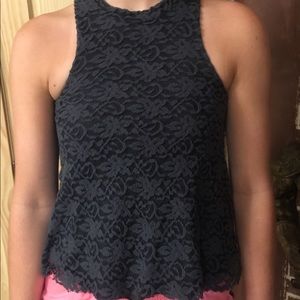 Hollister gray floral tank